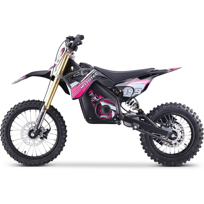 MotoTec 48v Pro Electric Dirt Bike 1600w Lithium Pink