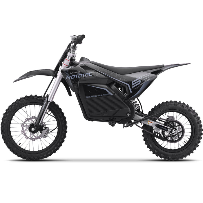 MotoTec 72v 5000w Pro Electric Dirt Bike Lithium Grey