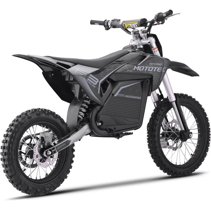 MotoTec 72v 5000w Pro Electric Dirt Bike Lithium Grey