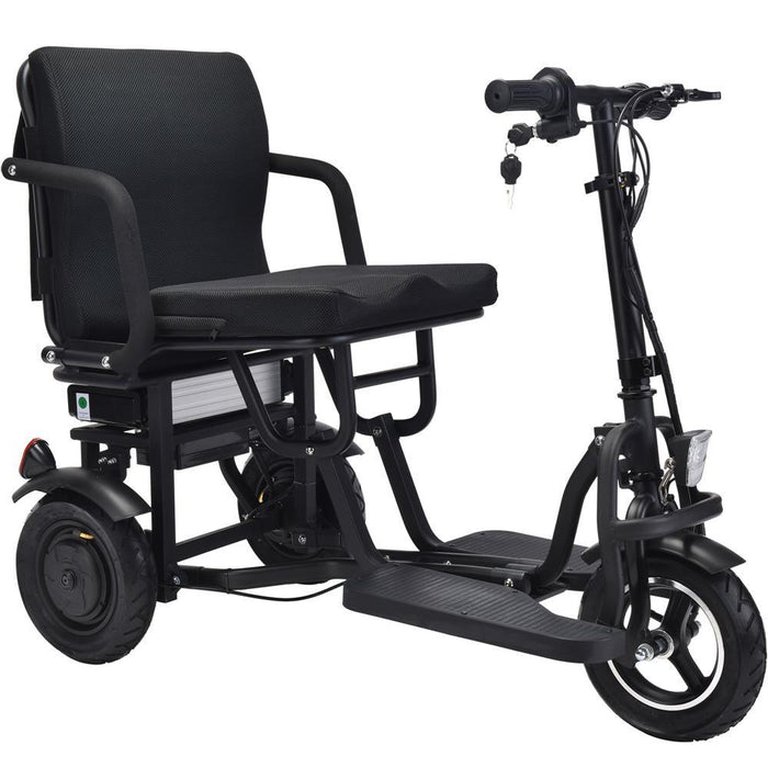 MotoTec - Folding Mobility Electric Trike 48v 700w Dual Motor Lithium Black