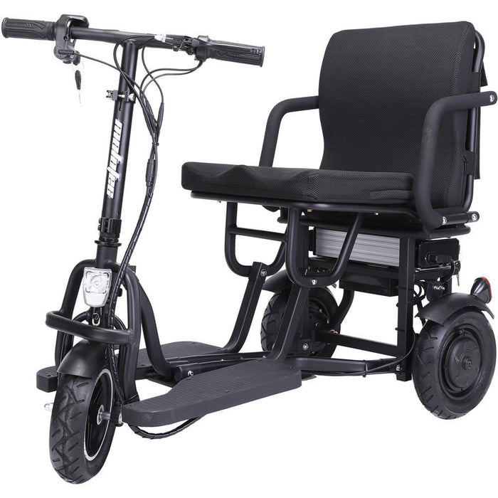 MotoTec - Folding Mobility Electric Trike 48v 700w Dual Motor Lithium Black