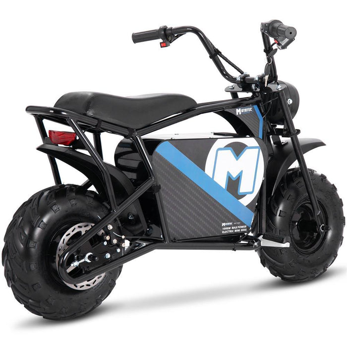 MotoTec 48v 1000w Electric Powered Mini Bike Black