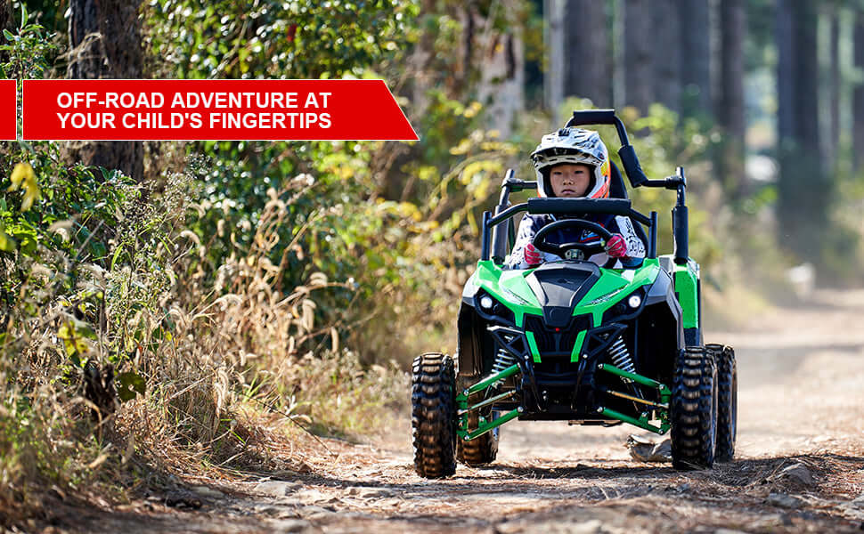 MotoTec Raider Kids UTV 48v 1200w Full Suspension Green