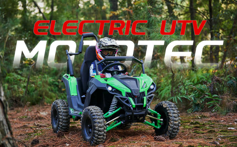 MotoTec Raider Kids UTV 48v 1200w Full Suspension Green