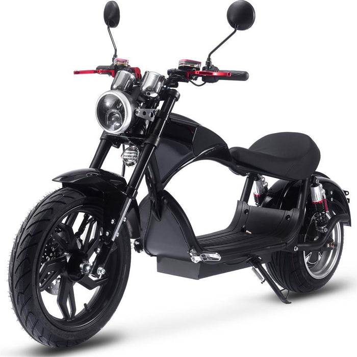 MotoTec - Raven 60v 30ah 2500w Lithium Electric Scooter Black