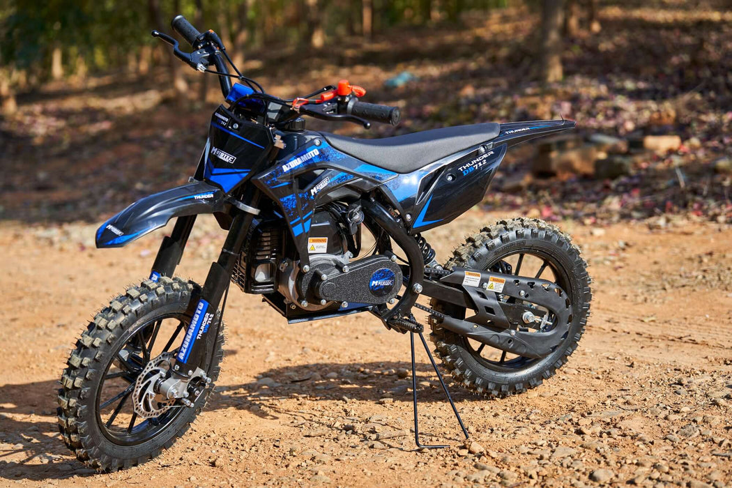 MotoTec Thunder 50cc 2-Stroke Kids Gas Dirt Bike Blue