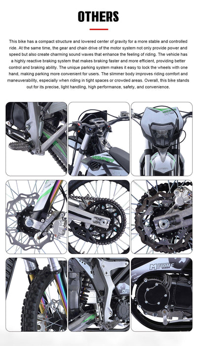 MotoTec Venom 72v 12000w Electric Dirt Bike White