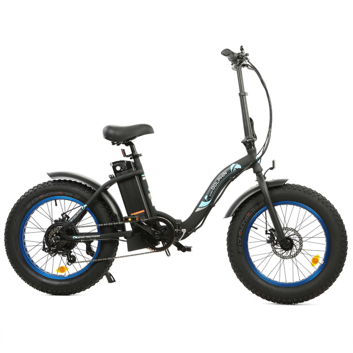 UL Certified-Ecotric 20inch black Portable and folding fat bike model Dolphin